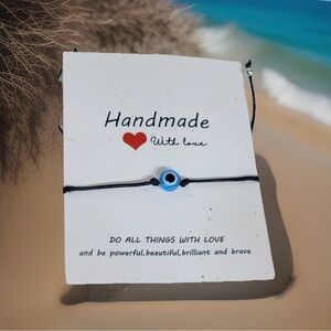 EVIL EYE BRACELET Black String Surfer Good Luck Protection Blue Men Women Adjust
